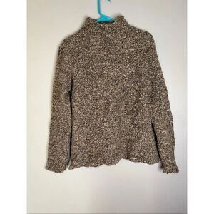 Geiger Brown Wool Blend Mock Neck Sweater Pullover Size 38
